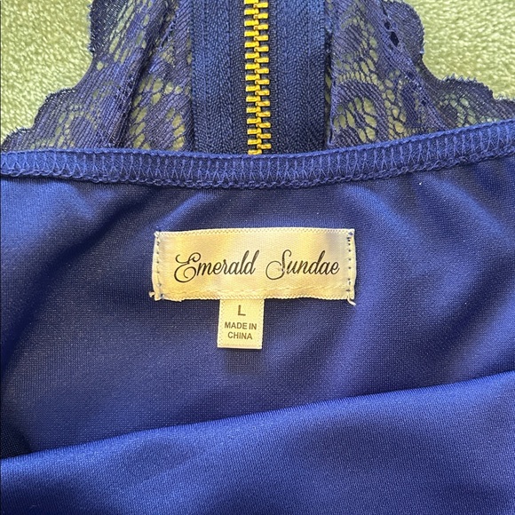 Emerald Sundae Royal Blue Asymmetrical Dress - Picture 6 of 11